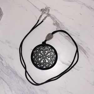 Brighton Black Wood Pendant Necklace